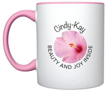 Load image into Gallery viewer, White mug with pink handle and pink interior
