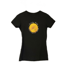 Load image into Gallery viewer, Black t-shirt with yellow mum
